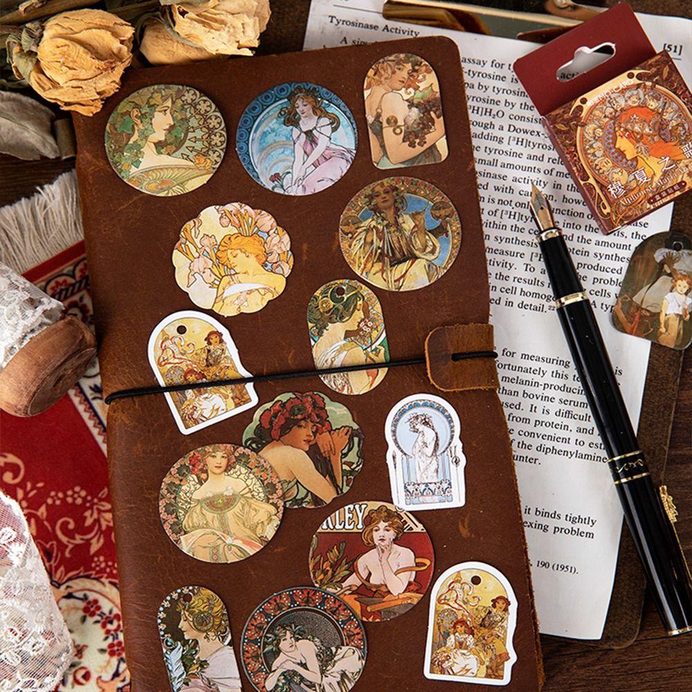 Bộ Nhãn Dán Trang Trí Album Alphonse Maria Mucha DIY