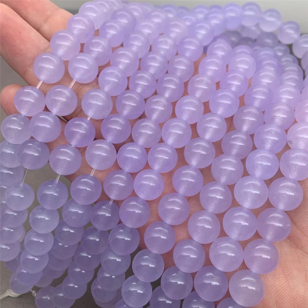 Chuỗi hạt đá thạch anh tím nhạt cỡ 4-10mm làm đồ trang sức thủ công