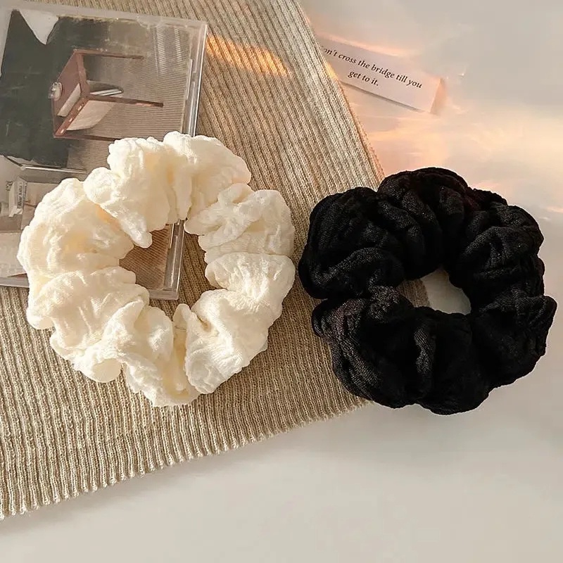 Dây Buộc Tóc Cao Su Mềm Co Giãn Phong Cách Pháp Cổ Điển Thanh Lịch Cho Nữ