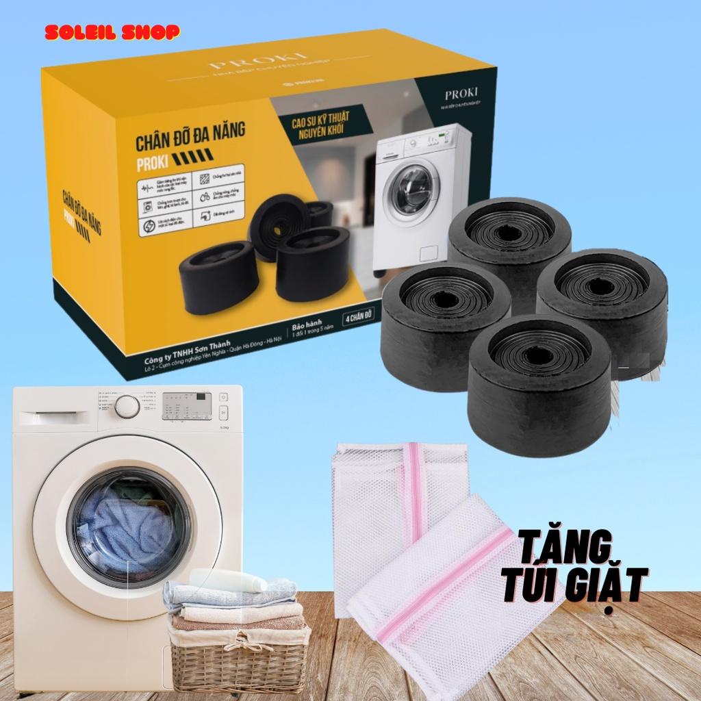 Đế Chống rung lắc máy giặt Proki (KÈM QUÀ TẶNG), tránh va đập, trơn trượt cho máy giặt, tủ lạnh, bàn ghế -Loki