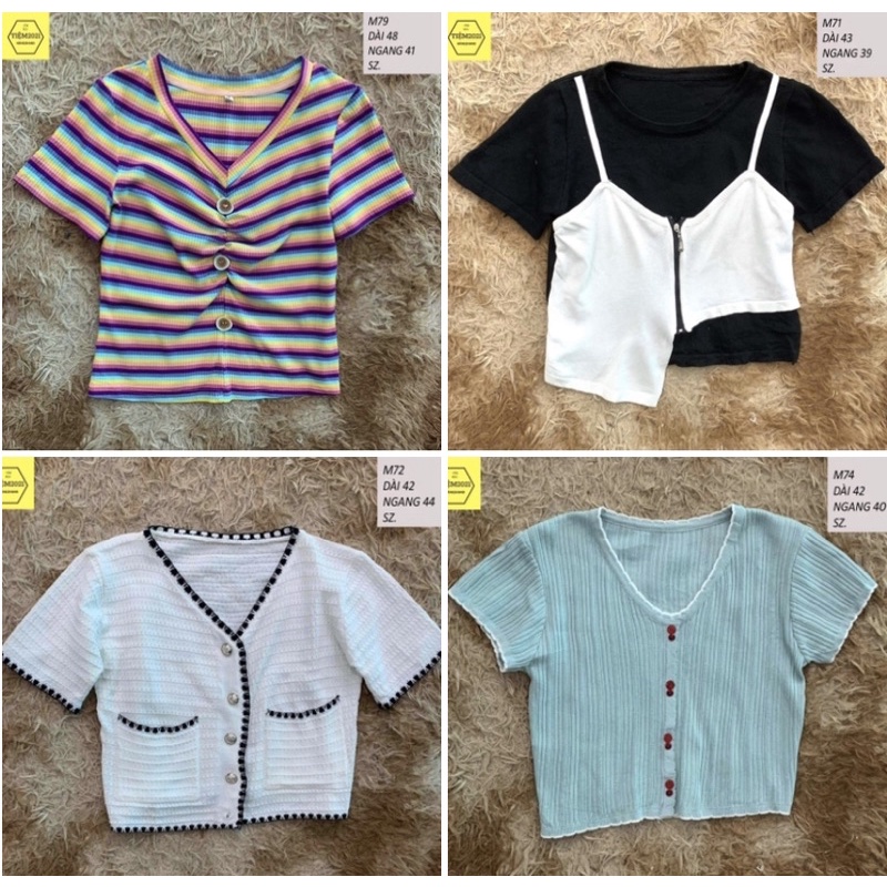 Áo montoghi tay ngắn, sát nách dáng croptop CHẤT ĐẸP ĐỘ MỚI CAO trẻ trung hàng2hand TIEM2021
