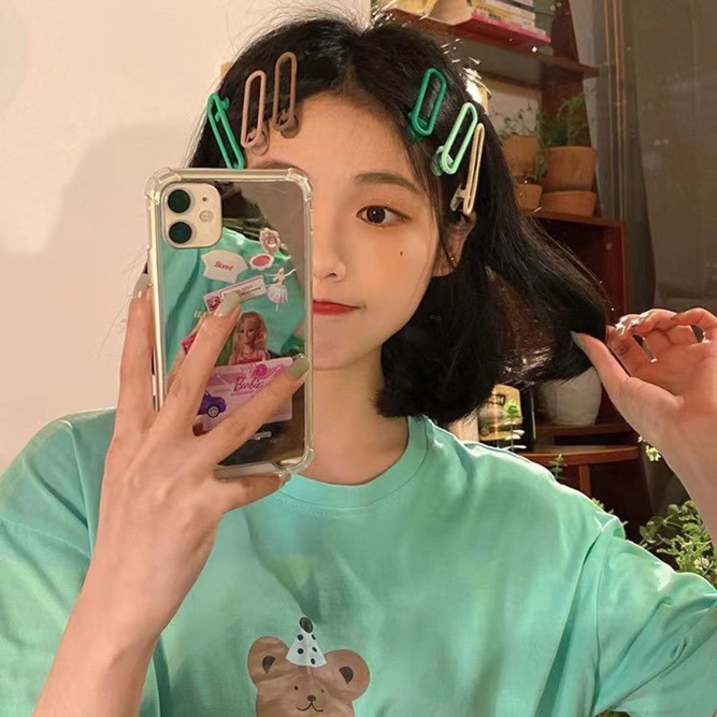 Set 3 Kẹp Tóc Mỏ Vịt Rỗng Một Mảnh Màu Kẹo Trang Trí Hàn Quốc Ngọt Ngào Cho Bé Gái