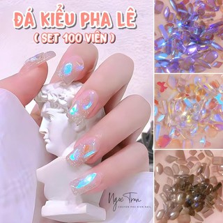 Set 100 viên đá kiểu pha lê siêu nhẹ | trang trí móng tay
