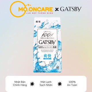 Khăn giấy ướt lạnh lau mặt bạc hà gatsby nhật bản - chuyên dụng cho da mặt khô thoáng, thay thế khăn mặt