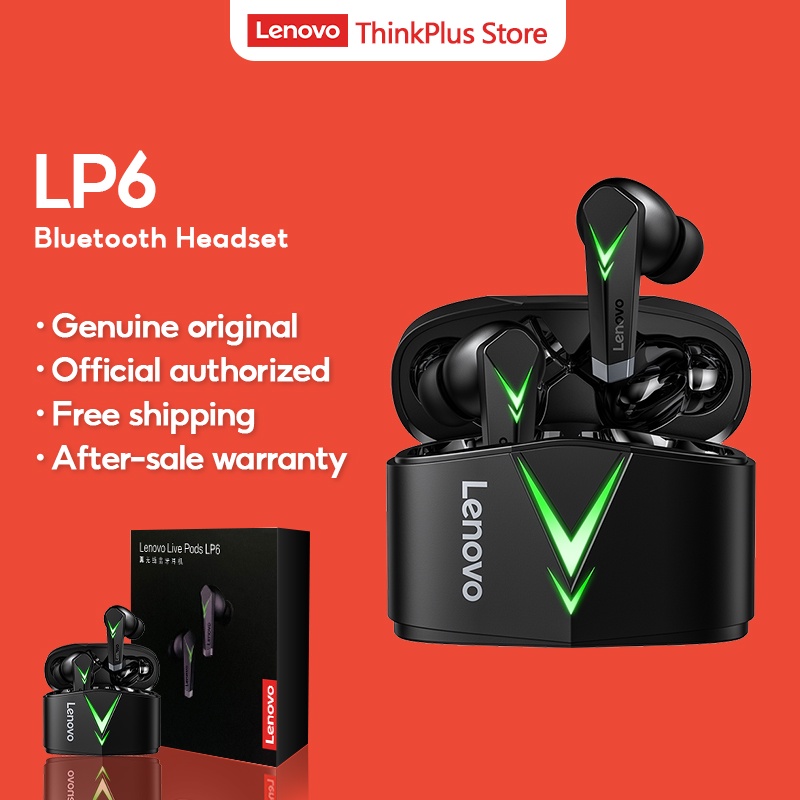 Tai nghe chơi game Bluetooth Lenovo LP6 Chống ồn thông minh Độ trễ thấp Tuổi thọ pin dài Bluetooth không thấm nước 5.0