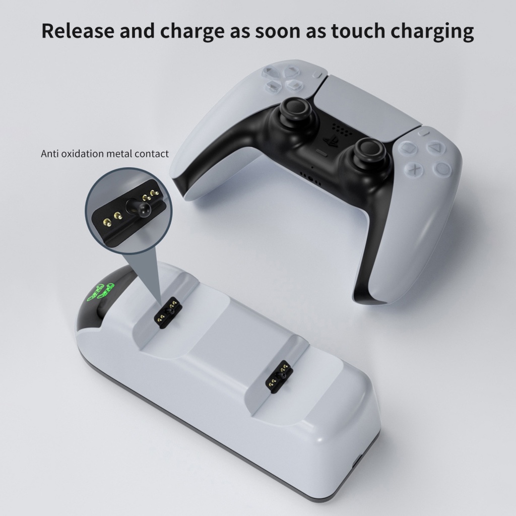 Đế Sạc Nhanh Type-C Bằng Kim Loại Có Đèn LED Cho Tay Cầm Chơi Game PS5