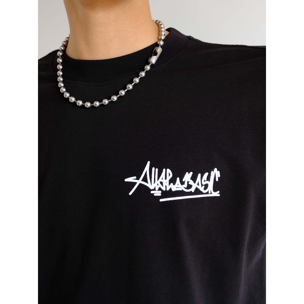 Áo thun vải dày in logo Graffity All The Basic - Đen