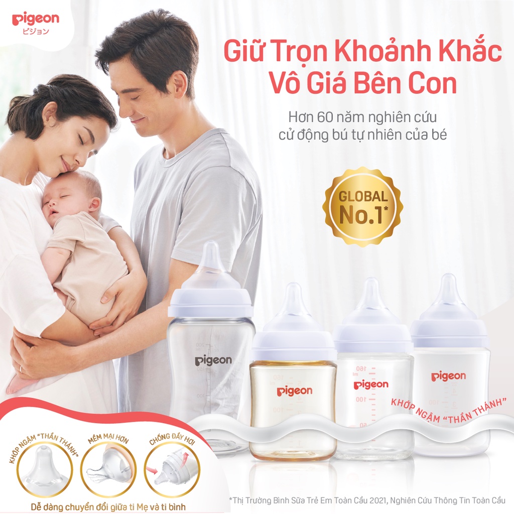 Bình Sữa Softouch PPSU Plus BIO-MASS Pigeon Thế Hệ III 160 ml