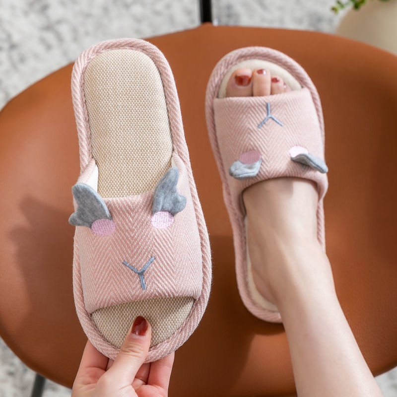 Dép Cotton Lanh Đi Trong Nhà Đế Dày Chống Trượt Thời Trang Thu Đông Cho Cặp Đôi