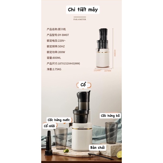 Máy ép chậm, làm kem daewoo