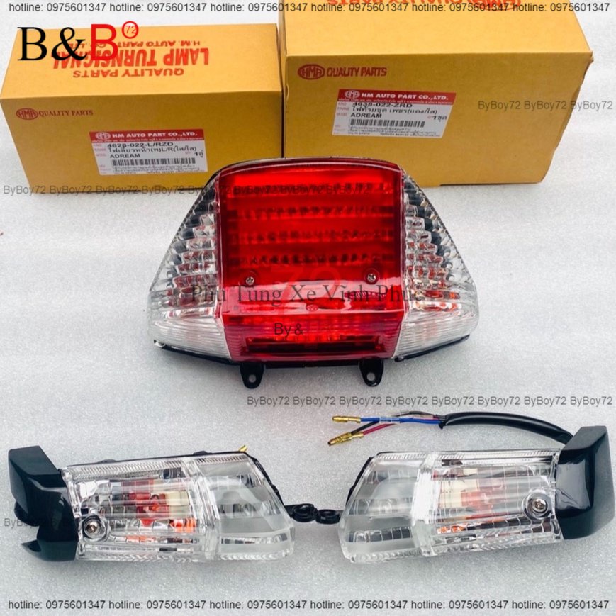 BỘ XI NHAN TRƯỚC + ĐÈN SAU XE DREAM - SUPER DREAM MÀU TRẮNG HMA NHẬPTHÁI LAN