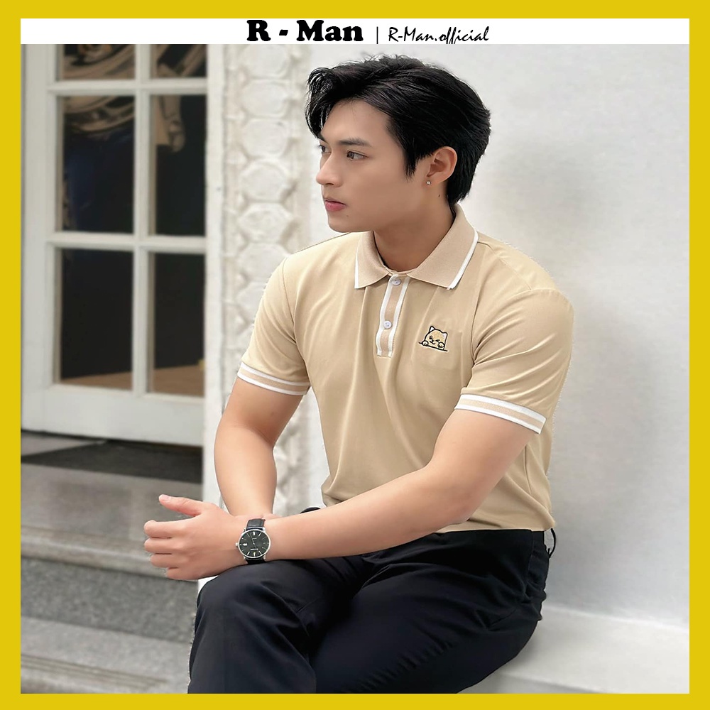 Áo polo nam chất vải cotton co giãn 4 chiều, áo thun nam thêu logo con mèo phong cách hàn quốc - RMAN | BigBuy360 - bigbuy360.vn