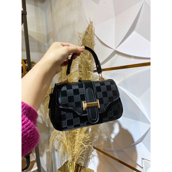 Túi xách chữ H ô vuông, túi xách nữ có dây đeo chéo