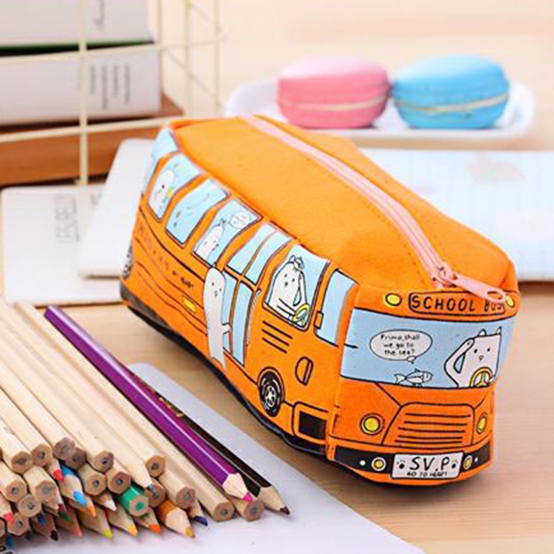 Túi Đựng Bút Đa Năng Hình Xe Buýt Đáng Yêu Sáng Tạo JP5