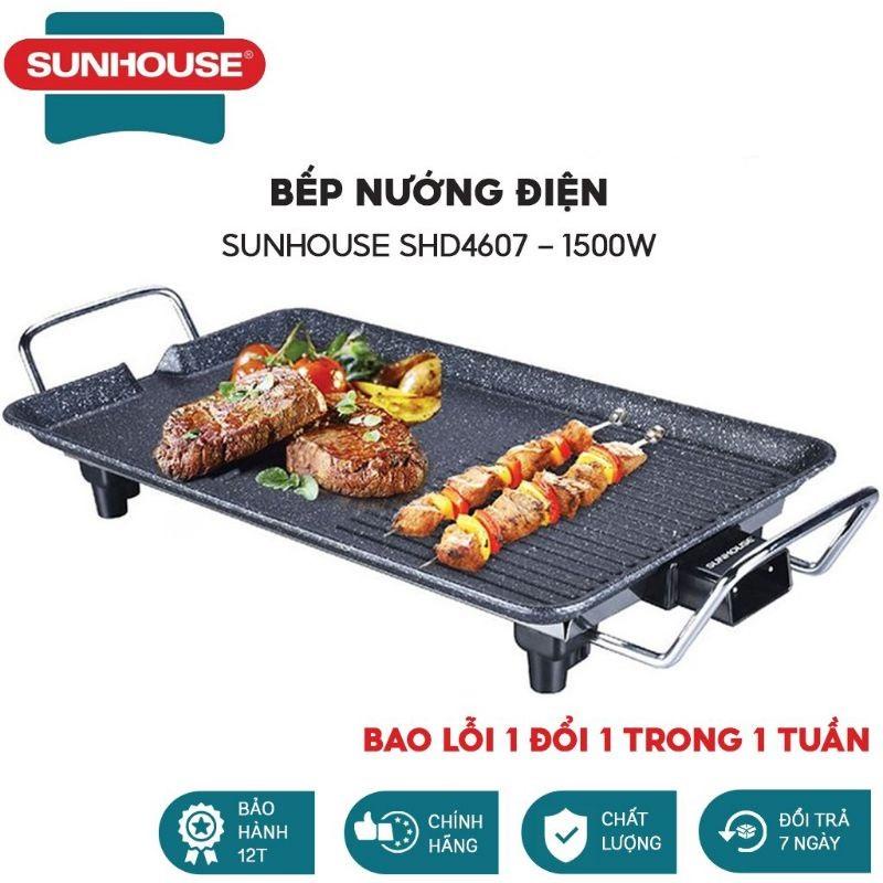 Bếp Nướng Không Khói Sunhouse - Lớp Men Đá Cực Bền, Hàng Chính Hãng Công Ty Bảo Hành 12 Tháng