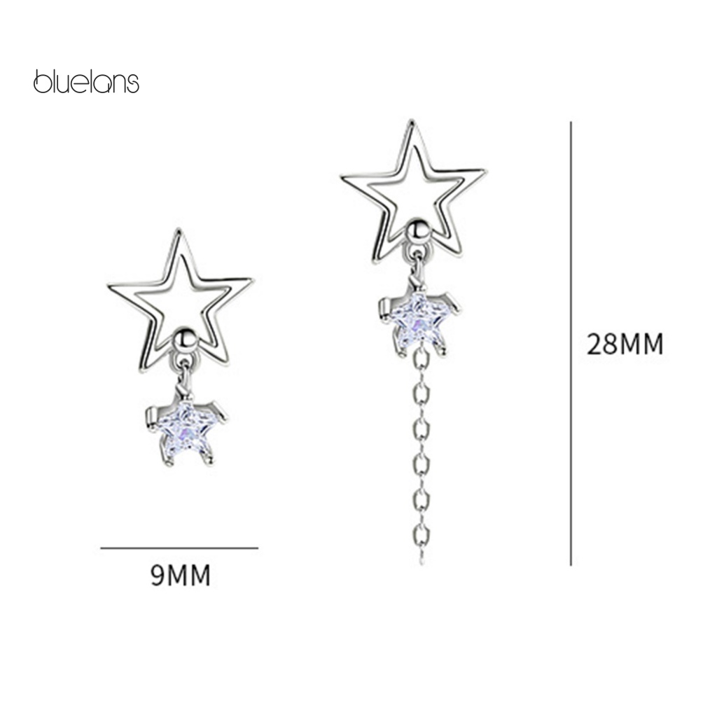 1 Đôi Bông Tai Đính Đá Zircon Hình Ngôi Sao Thời Trang