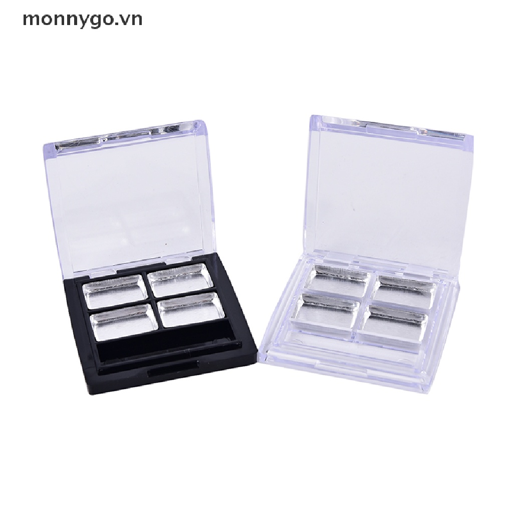 Hộp Rỗng 4 Ngăn Hình Vuông Đựng Phấn Mắt / Son Môi Kèm Bảng Phấn