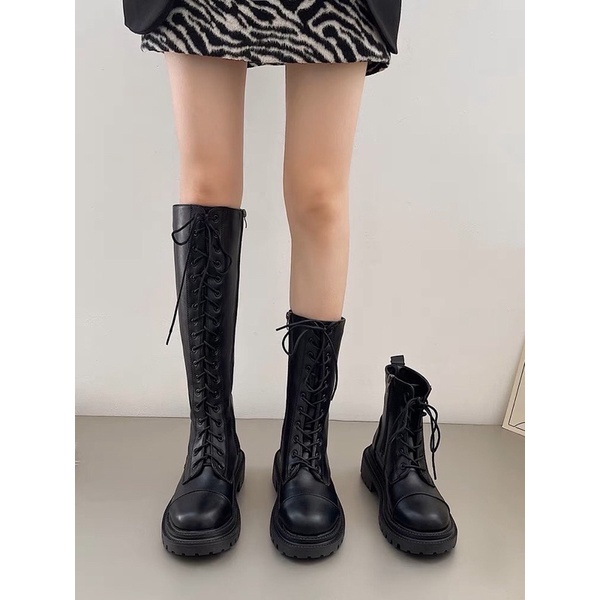 GIÀY DA CỔ CAO/BOOT ĐẾ BẰNG BUỘC DÂY CÁ TÍNH [Order+Ảnh thật cuối]