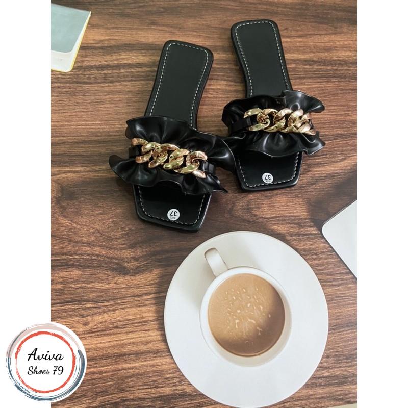 Dép bản nhúng đế bệt xích xinh xắn hót treand.