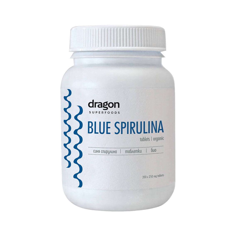 Tảo xoắn xanh hữu cơ Blue Spirulina Dragon Superfoods 200 viên