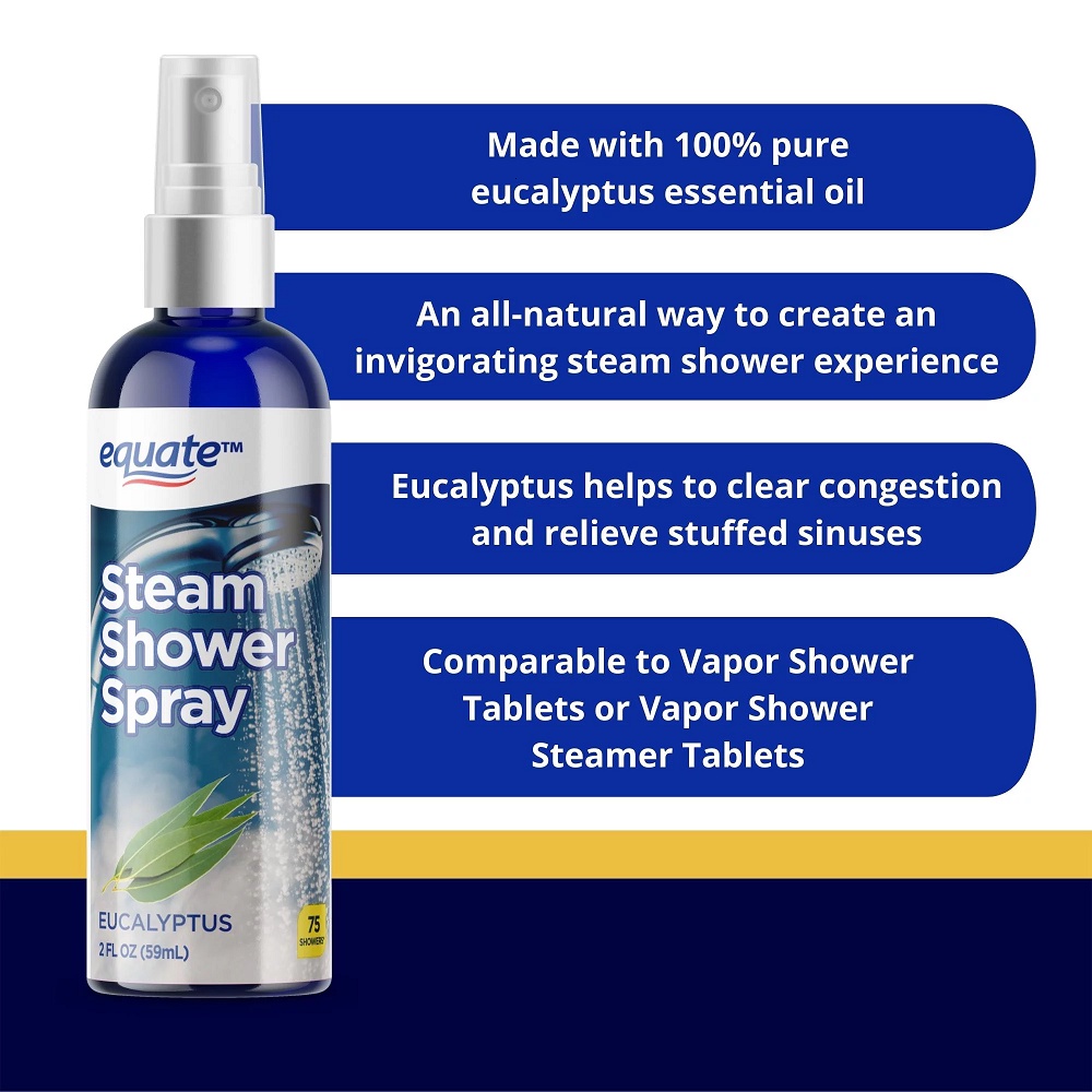 Equate Steam Shower xịt vòi sen tắm thư giãn với tinh dầu khuynh diệp