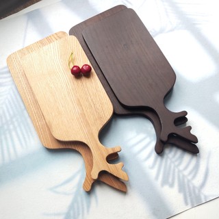 Thớt/khay gỗ cán gạc hươu phong cách hàn quốc 40x16cm & 35x14 cm, thớt gỗ tự nhiên bền đẹp,chụp ảnh decor
