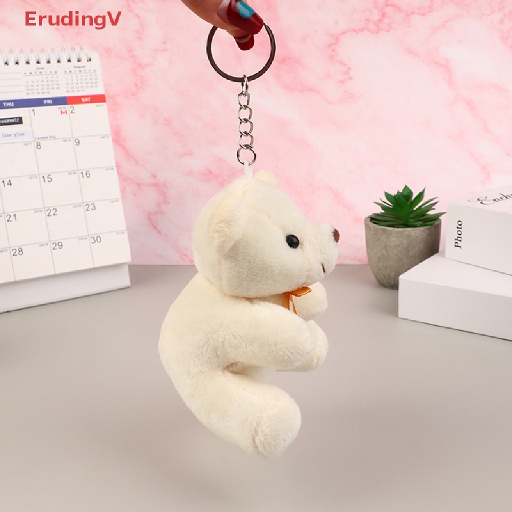 Gấu Teddy Nhồi Bông 10CM Mềm Mại Treo Móc Khóa / Túi Xách Trang Trí Xe Hơi