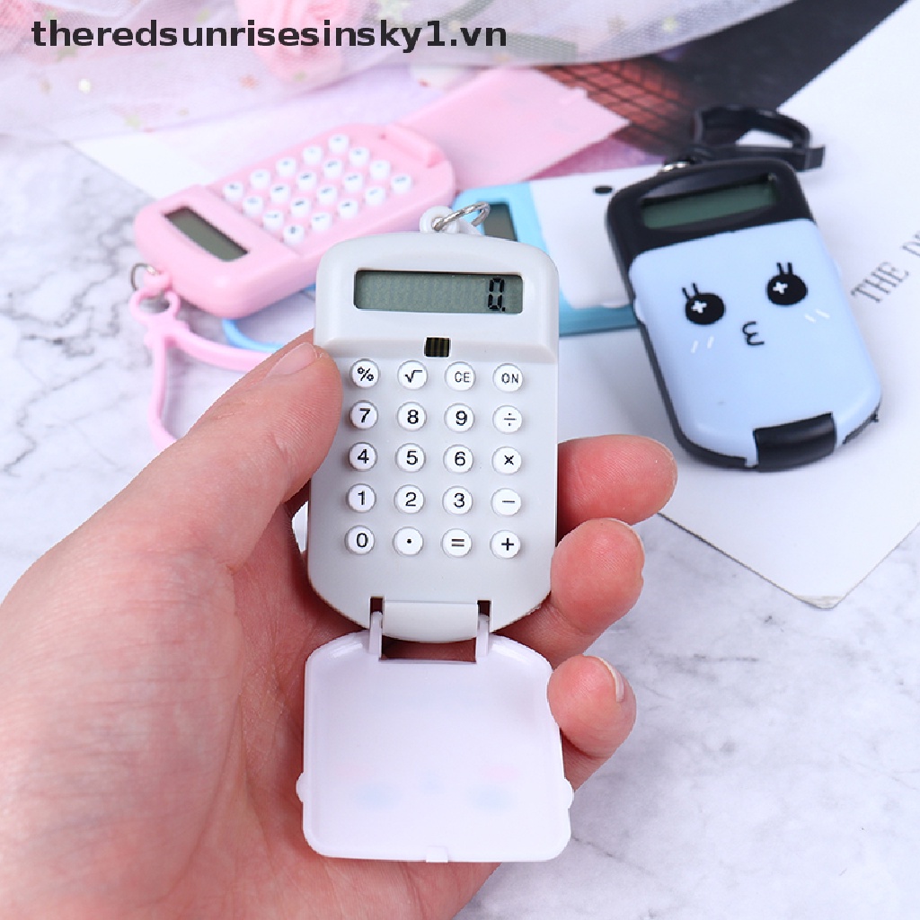 Máy Tính Bỏ Túi Kích Thước Nhỏ Gọn Có Móc Khóa Tiện Dụng Cho Văn Phòng