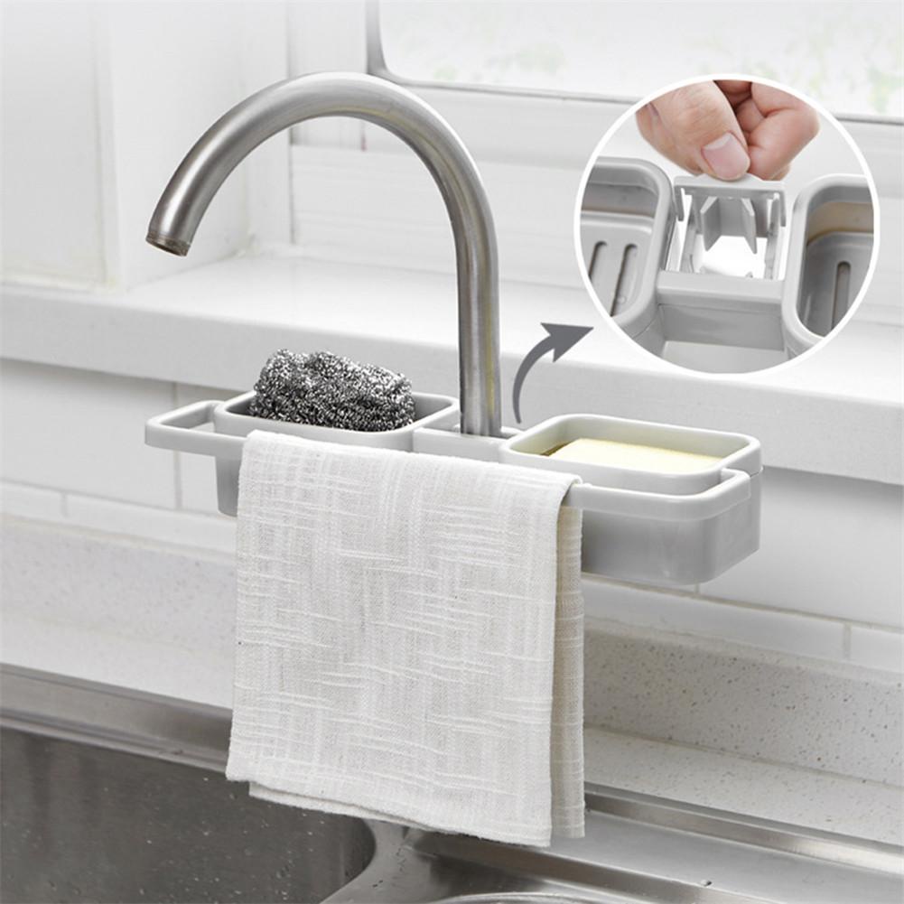 Giá Đỡ Miếng Bọt Biển / Xà Phòng / Khăn Lau Chén Dĩa / Giá Đỡ Ráo Nước Không Cần Khoan Lỗ Cho Nhà Bếp