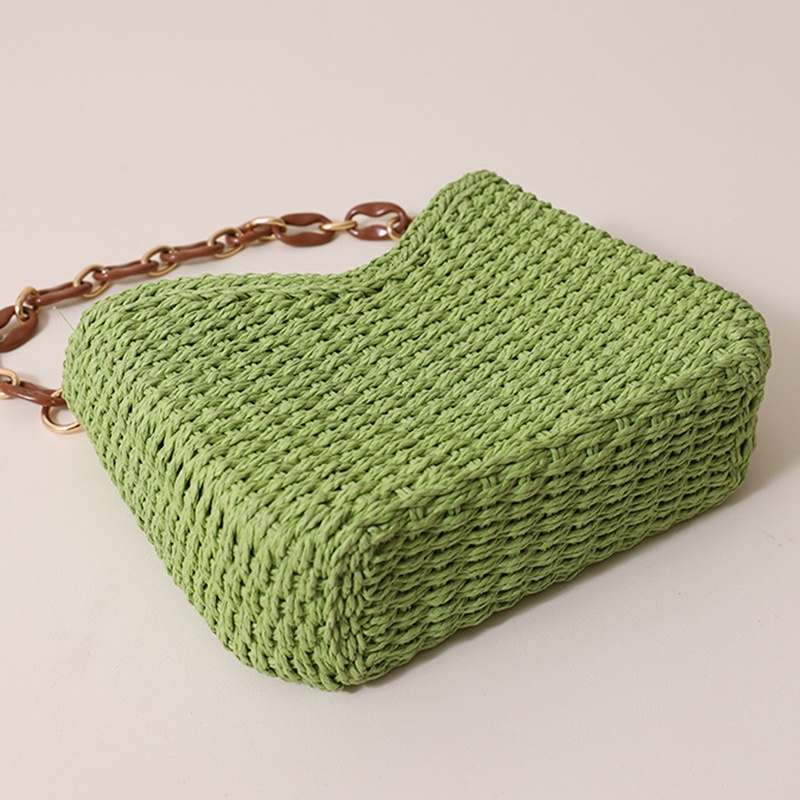 Túi Đeo Vai Bằng Rơm Dệt Cao Cấp Màu Sắc Kẹo Ngọt Phong Cách Hàn Quốc Cho Nữ