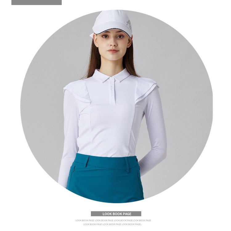 Bộ Trang Phục Đánh Golf Gồm Áo Thun Tay Dài Và Chân Váy Ngắn Vải Lụa Lạnh Chống Nắng Thời Trang Xuân Hè Cho Nữ W1J1