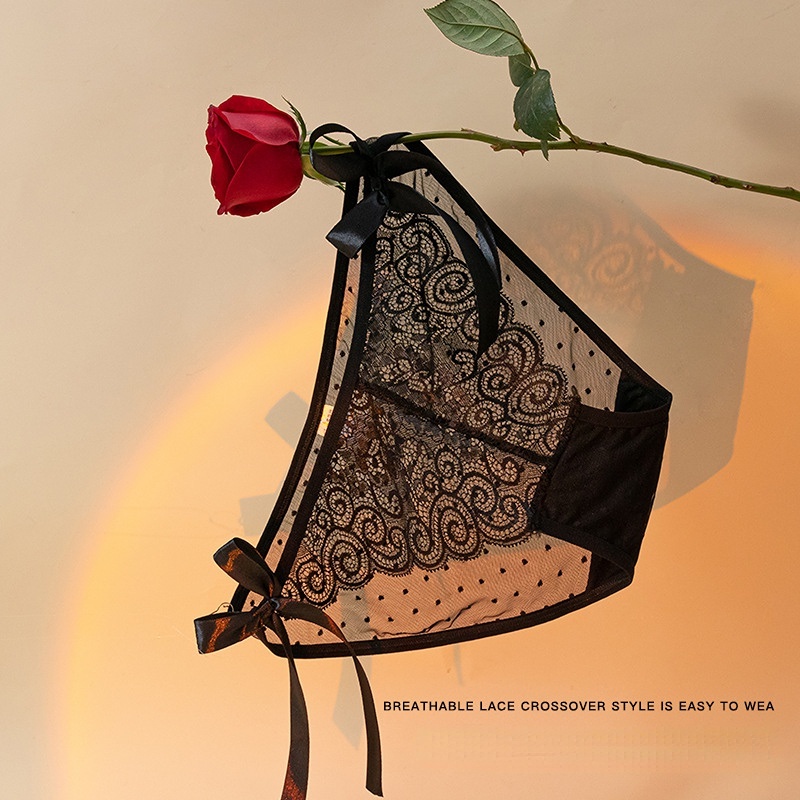 Quần Lót Lưới Ren Rỗng Lưng Thấp Quyến Rũ Cho Nữ