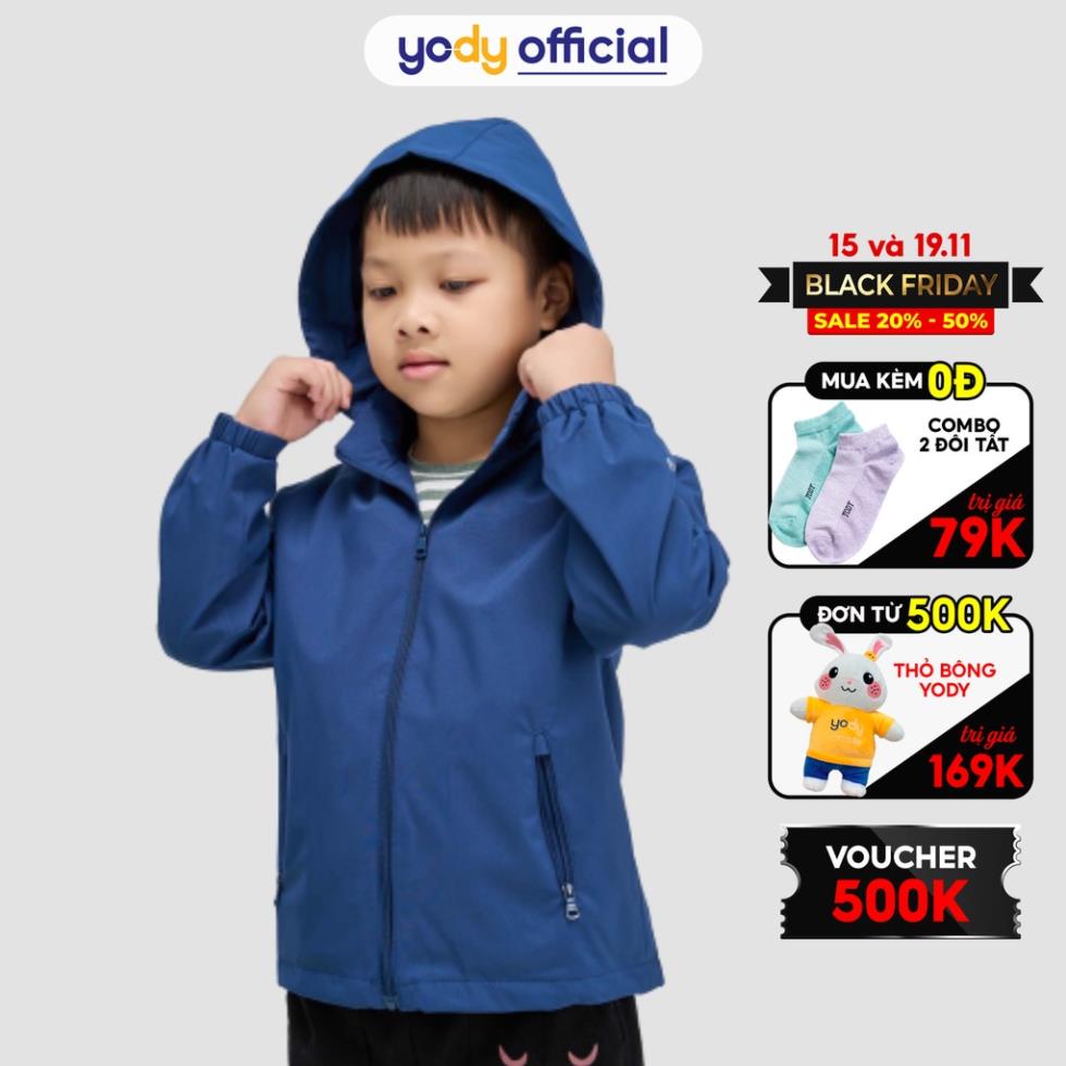 Giao màu ngẫu nhiên Áo khoác gió bé trai bé gái YODY 2 lớp nhiều màu dễ thương ấm áp AKK4001 New đông hè 129