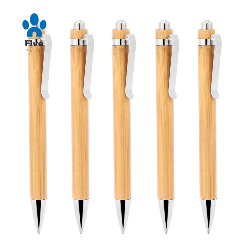 Set 60 Bút Bi Bằng Gỗ Tre Màu Xanh Dương