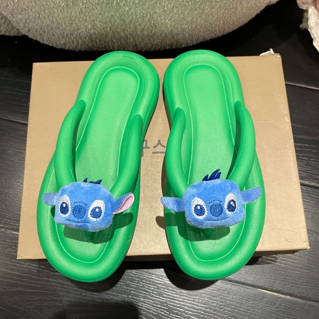 Dép Xỏ Ngón Đi Trong Nhà Chống Trượt Họa Tiết Hoạt Hình Stitch Dễ Thương Cho Bé