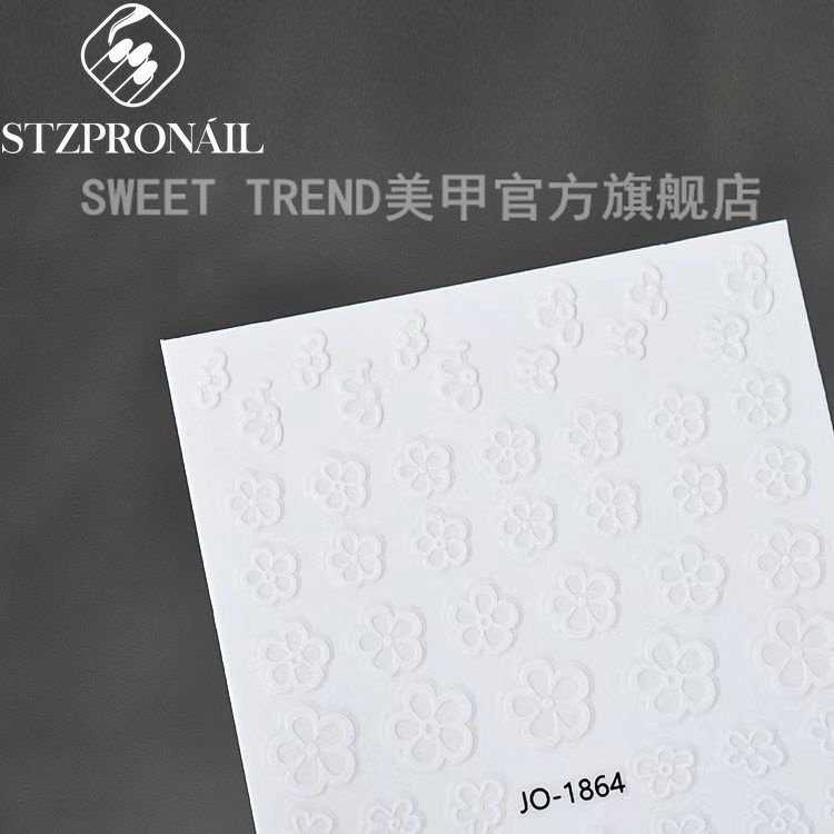 Miếng dán trang trí móng tay STZPRONAIL hình hoa anh đào xinh xắn đáng yêu