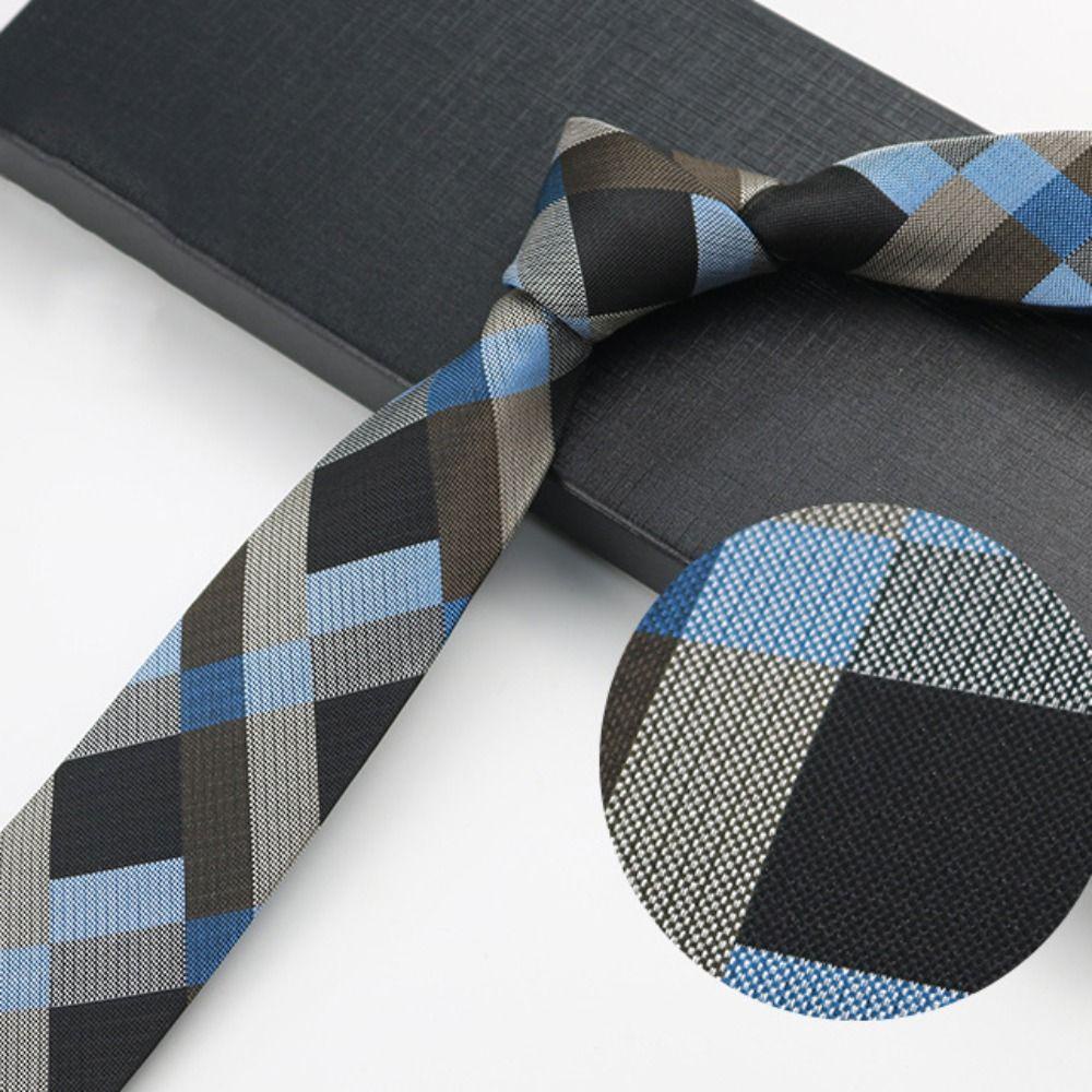 Cà Vạt Họa Tiết Sọc Caro Phong Cách Retro Thời Trang Công Sở Cho Nam Và Nữ