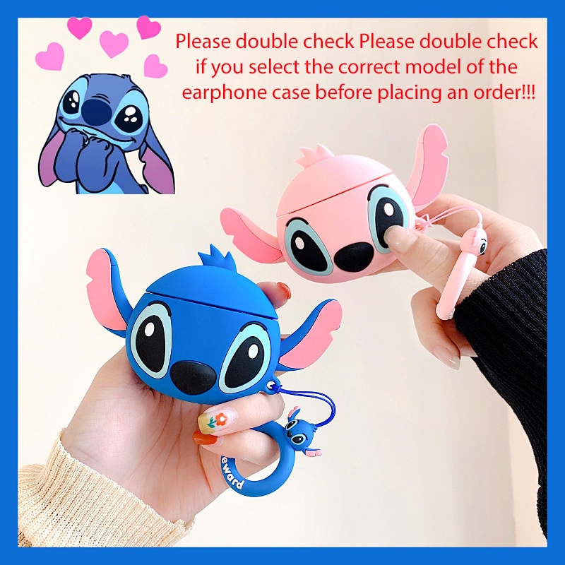 Vỏ Bảo Vệ Hộp Sạc Tai Nghe bluetooth Không Dây airpods pro 2 Hình mickey minnie stitch