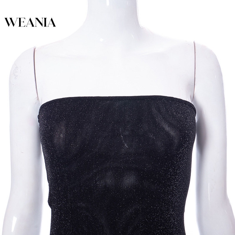 Đầm Dự Tiệc Khoét Vai Phối Lưới Xuyên Thấu Gợi Cảm Cho Nữ