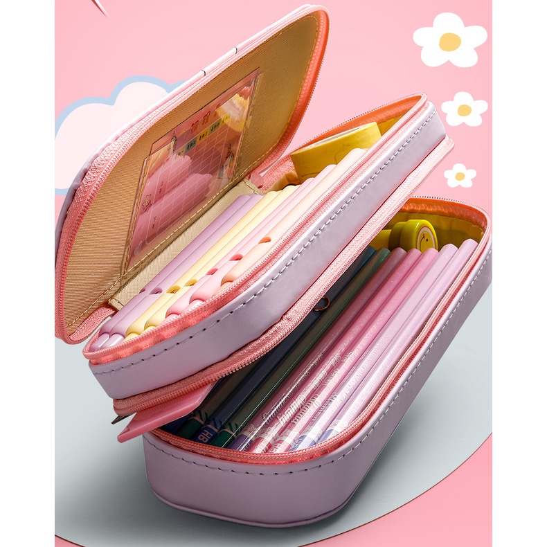 Túi Đựng Bút Cỡ Lớn Họa Tiết Hoạt Hình Đáng Yêu Cho Học Sinh Ốp