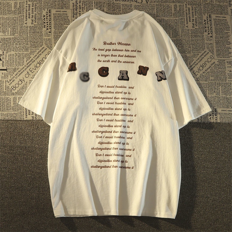 COZOK Áo Thun Ngắn Tay Dáng Rộng In Họa Tiết vintage Thời Trang