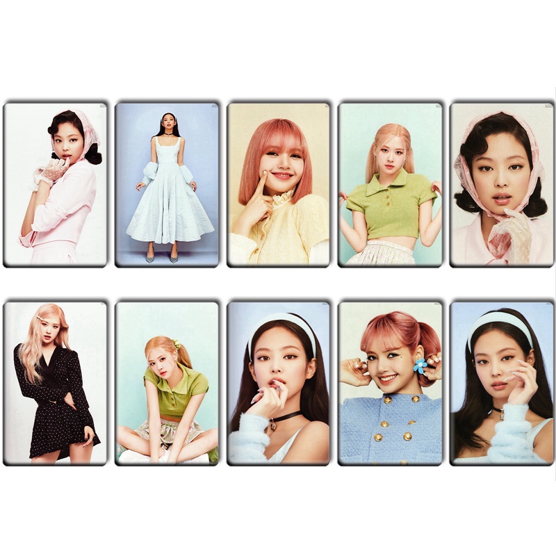 Set 10 Thẻ ID Bằng Pvc Chống Nước In Hình Blackpink Dùng Làm Quà Tặng Cho Học Sinh Diy