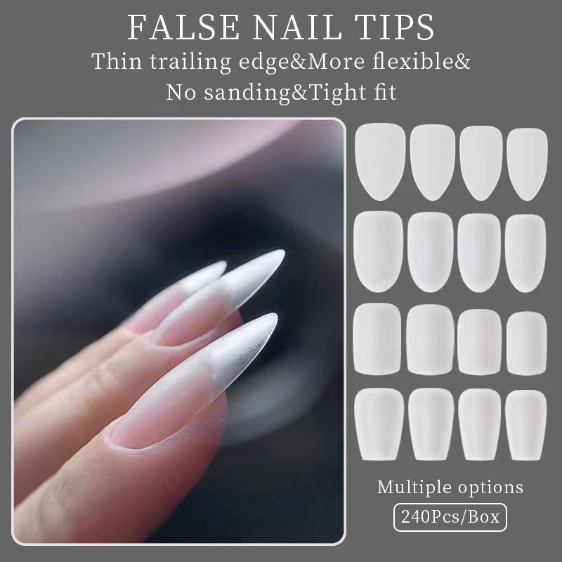 Hộp 240 móng tay giả UR SUGAR thiết kế toàn bộ mặt nhám chất lượng cao