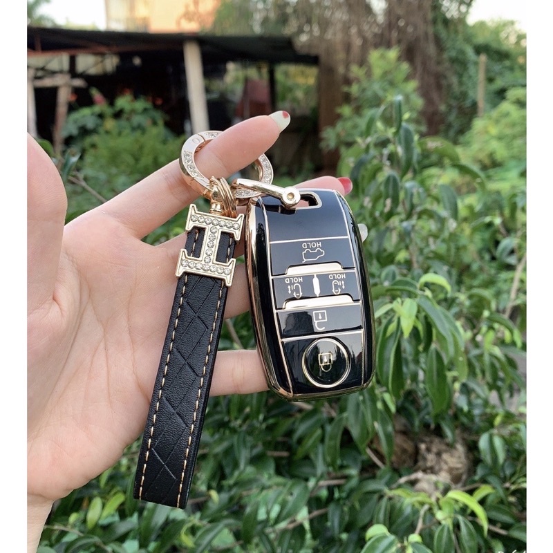 Ốp chìa khoá kia sedona TPU đen vàng cao cấp bảo vệ chìa khoá trống trầy xước