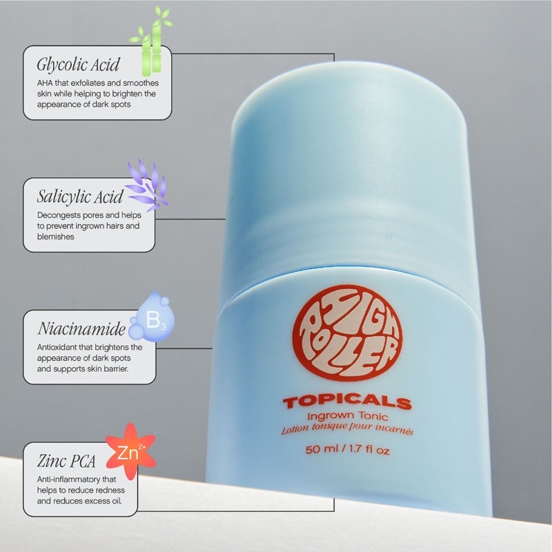 Thanh lăn serum đa năng Topicals High Roller Ingrown Hair Tonic with AHA and BHA