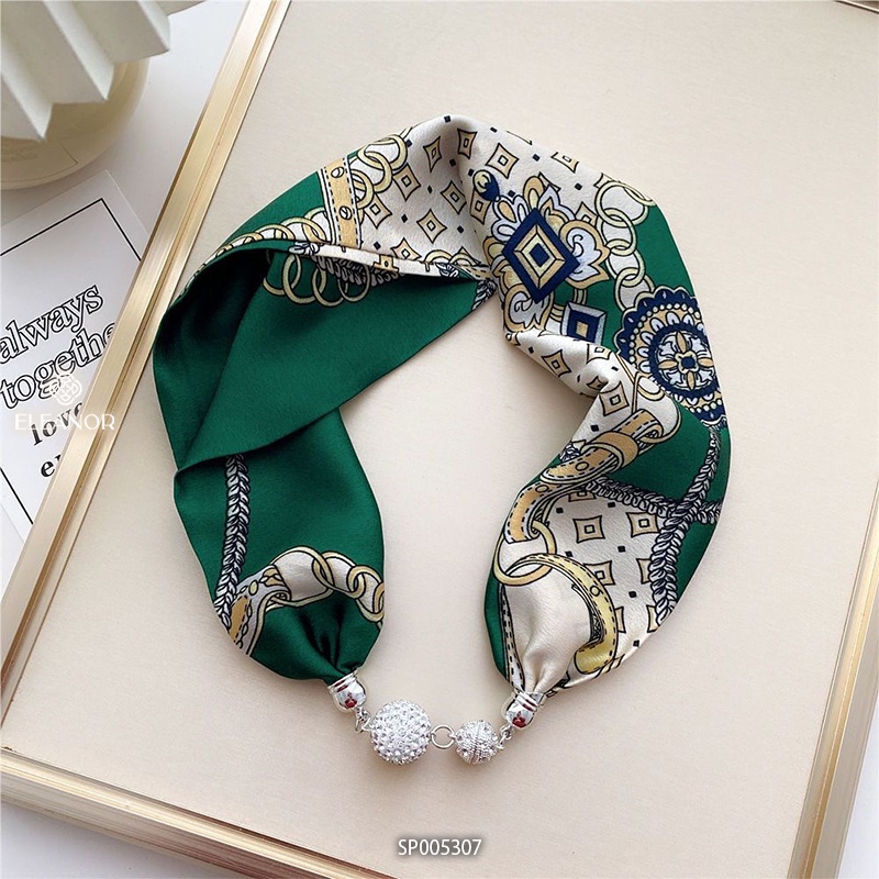 Khăn quàng cổ lụa móc khóa nam châm vĩnh cửu Eleanor Accessories phụ kiện thời trang thanh lịch 5302