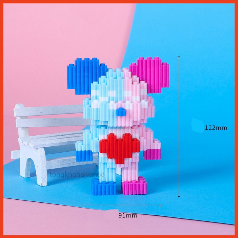 Đồ Chơi Mô Hình Lắp Ráp, Xếp Hình Gấu 3D Bear Brick Nhiều Chú Gấu Nhỏ Đáng Yêu