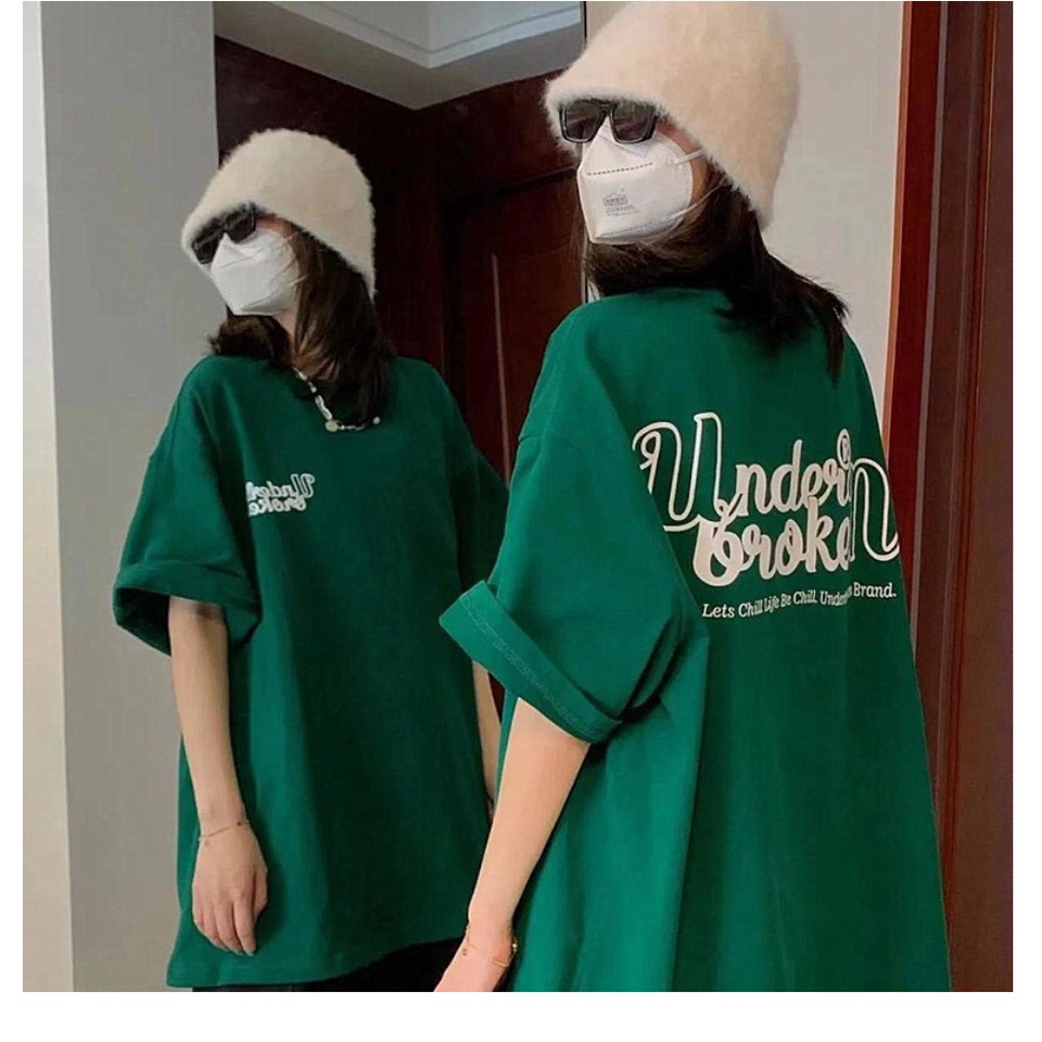 ÁO thun xanh Under from &lt;75kg, Áo thun UNISEX Chất đẹp không xù, quần suông ống rộng, Sét bộ mặc ở nhà - MODY