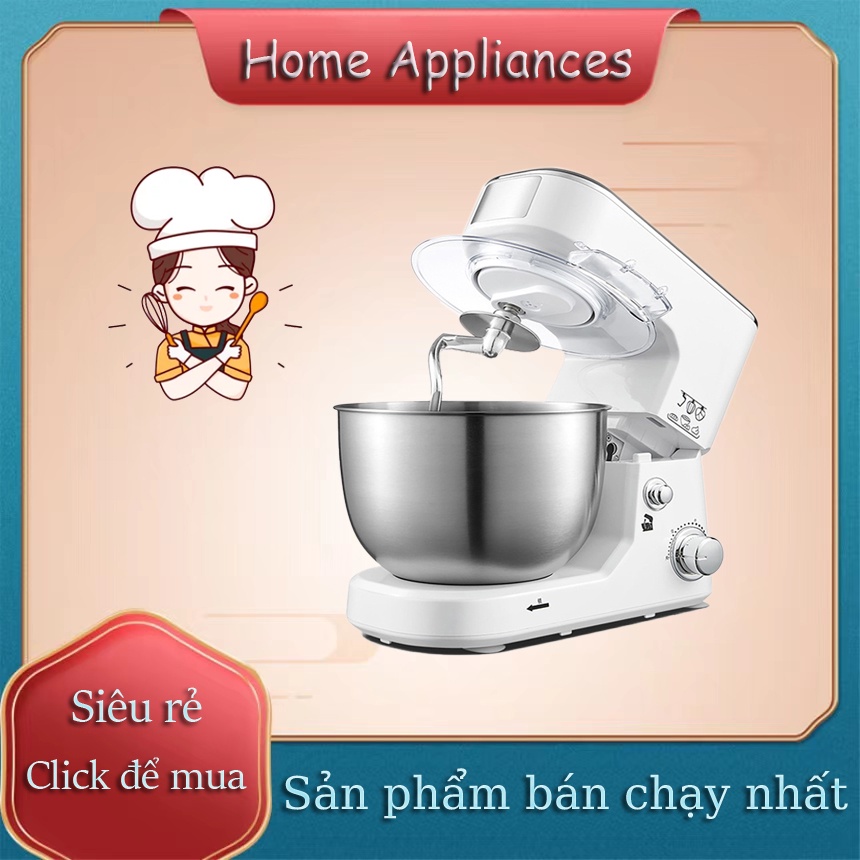 Máy nhào bột đánh trứng cỡ lớn đa năng bát inox 5 lít /6.5 lít trộn salad 3 trong 1 toàn tự động