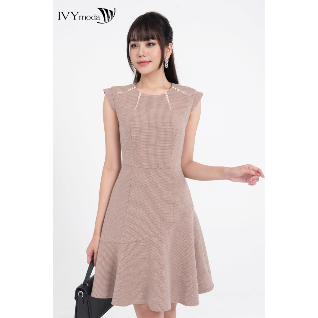 Đầm xòe đính hạt nữ IVY moda MS 41M8148